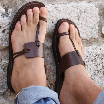 Summer Men's Retro Roman Style Leather Sandals