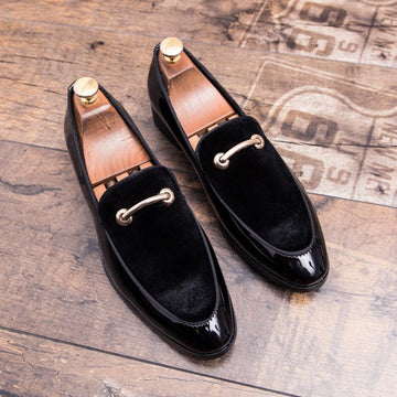 New Style Suede Stitching British Style Pointed Casual Shoes