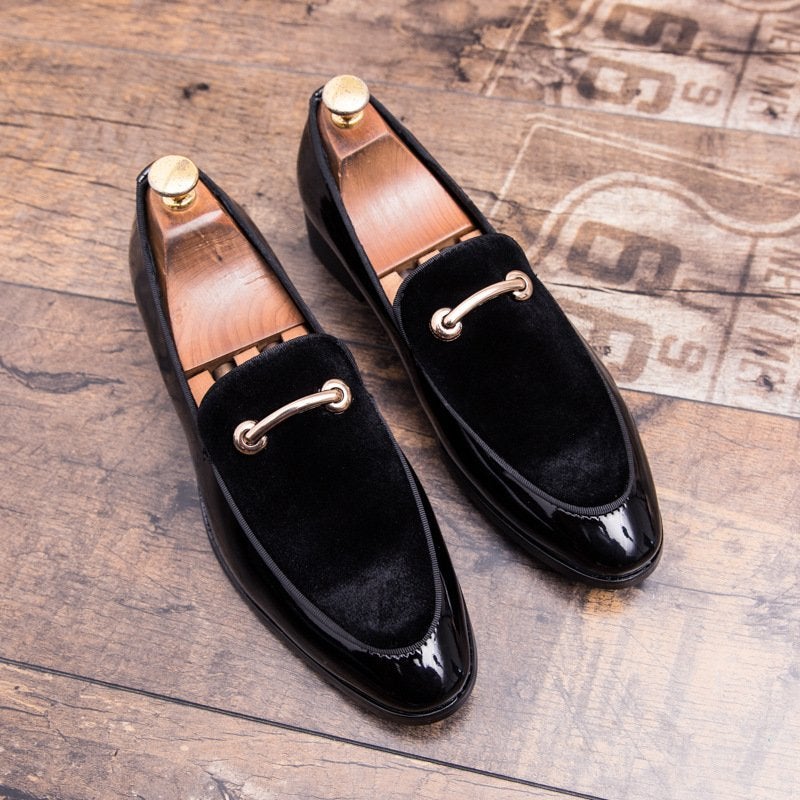 New Style Suede Stitching British Style Pointed Casual Shoes