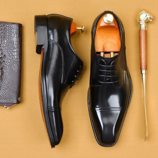 Handmade Full Grain Cowhide Genuine Leather Lace Up Luxury Shoes For Men
