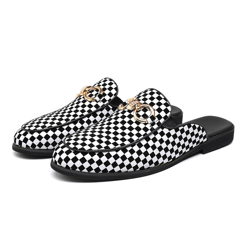 New Fashion Plaid Half Slippers