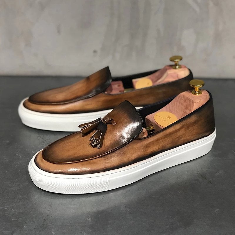 Men Casual Brown Leather Loafer