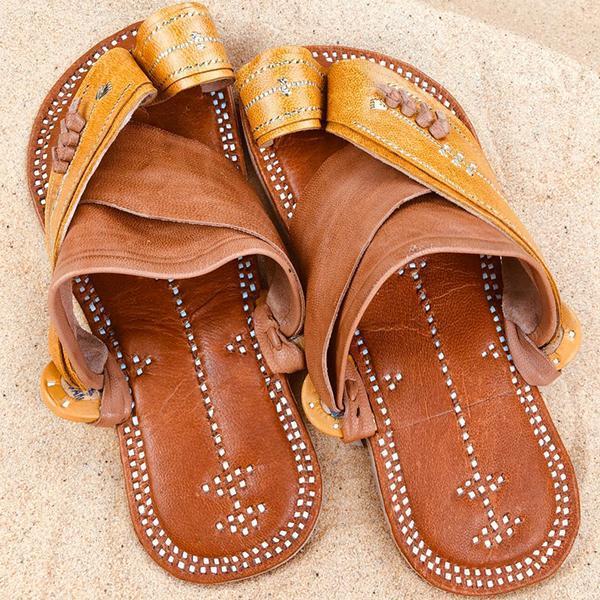 Men's Retro Summer Push Toe Beach Sandals