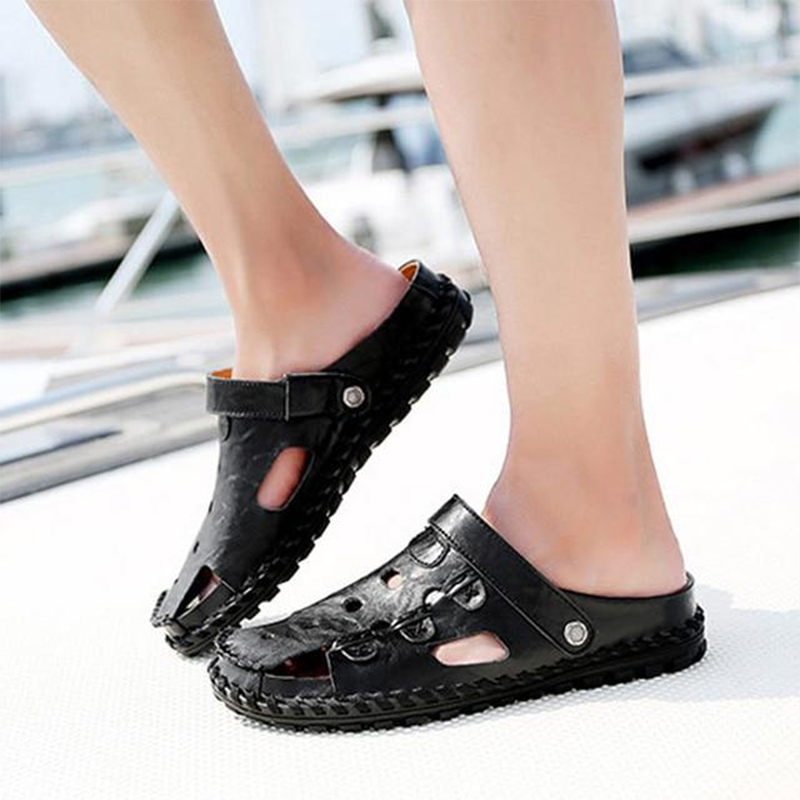 Men's Sewing Summer Sandals Slip On Beach Slipper Shoes