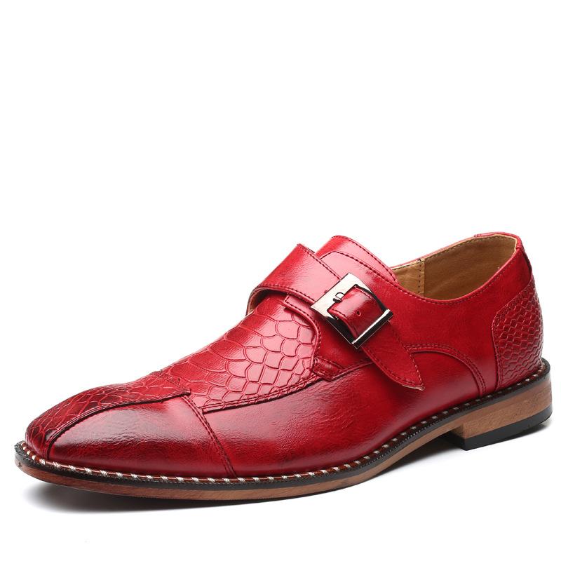 Men's Leather Shoes With Belt Buckle