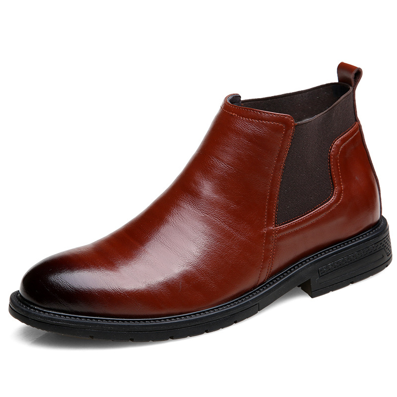 Men's Handmade PU Leather Chelsea Boots