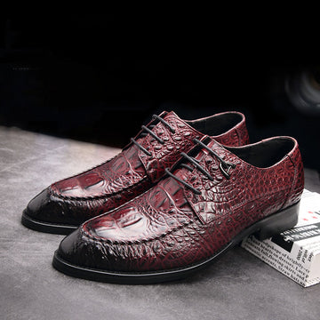 Men's Casual Crocodile Pattern Soft Surface Shoes
