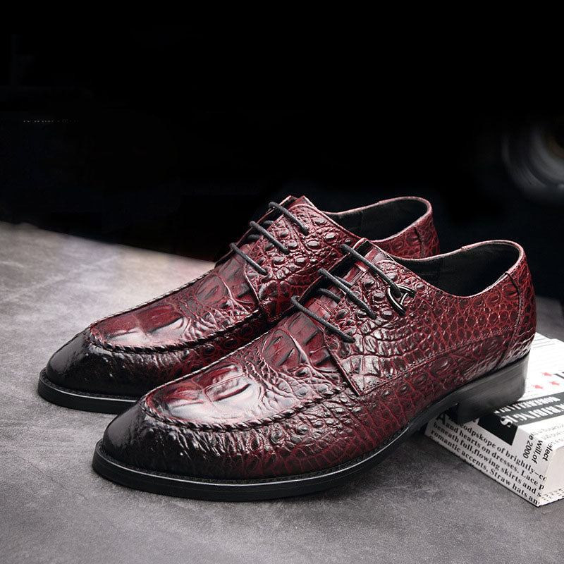 Men's Casual Crocodile Pattern Soft Surface Shoes