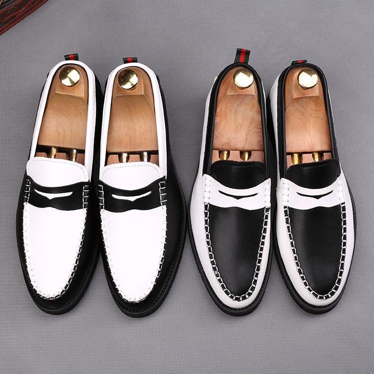 Stitching Slip-On Heightening Shoes