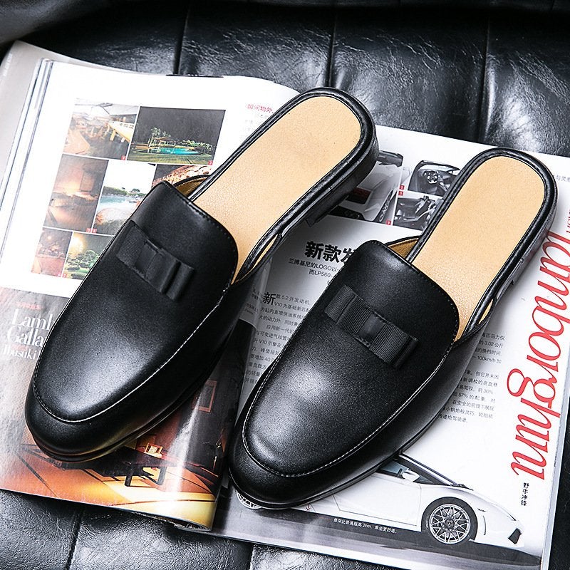 Men's Casual Breathable Semi-drag Leather Shoes