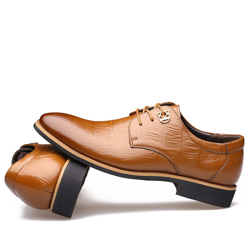Leather Crocodile Pattern Men's Shoes