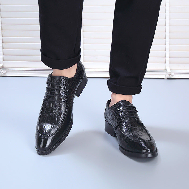 Men's Casual Crocodile Pattern Soft Surface Shoes