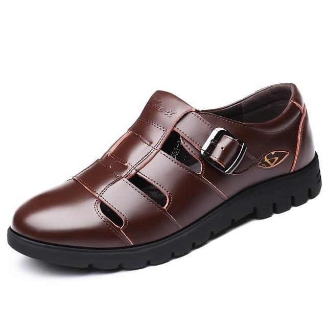 Men's Genuine Leather Sandals Plus Size Oxford Sanda Shoes