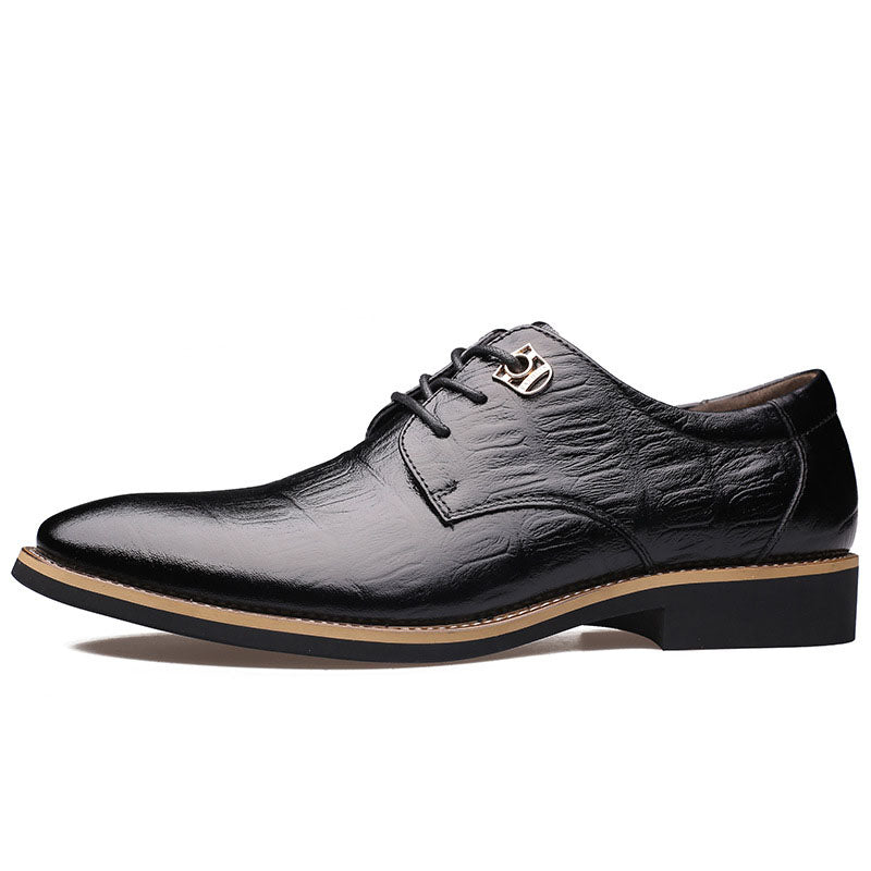 Leather Crocodile Pattern Men's Shoes