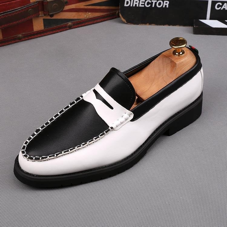 Stitching Slip-On Heightening Shoes