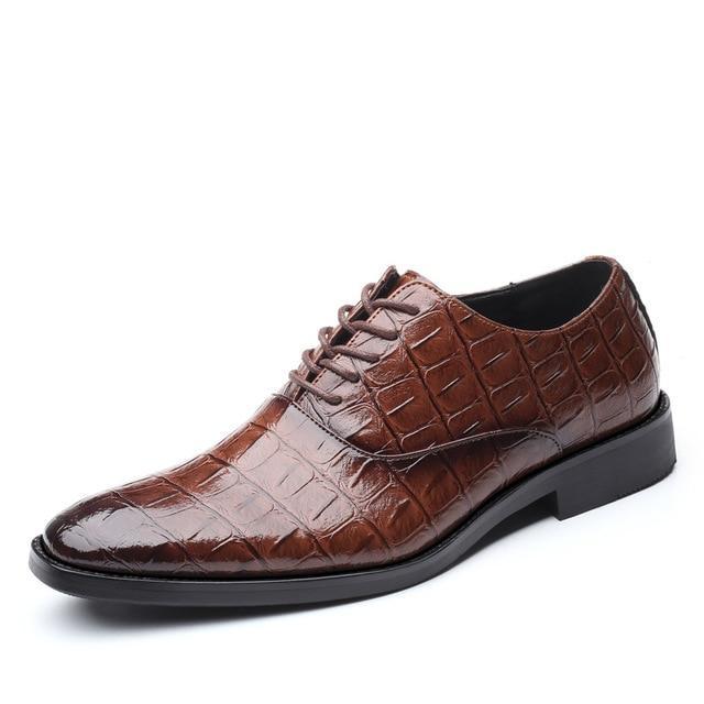 Crocodile Pattern Men Business Leather Shoes