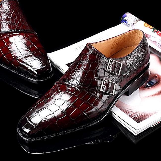 Italy Crocodile Leather Business Men's Lace-up Shoes