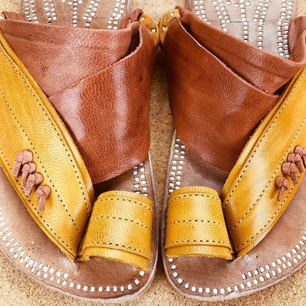 Men's Retro Summer Push Toe Beach Sandals