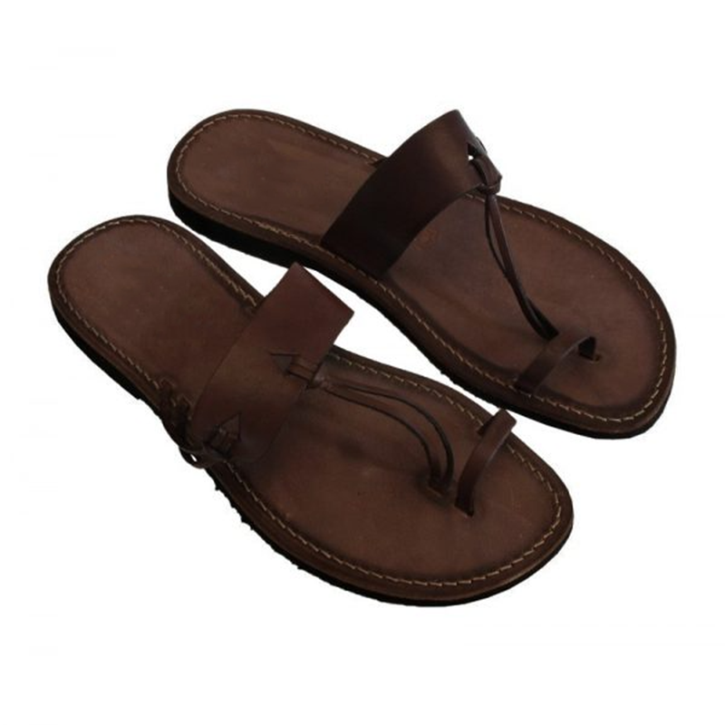 Summer Men's Retro Roman Style Leather Sandals