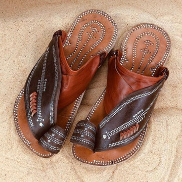 Men's Retro Summer Push Toe Beach Sandals