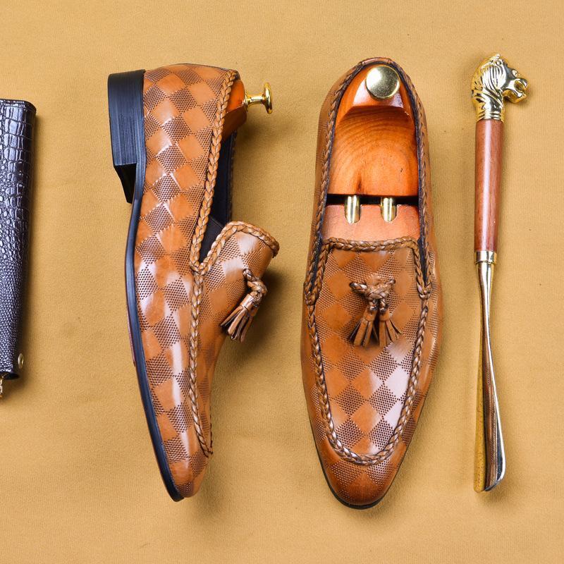 Men's Luxury Slip-On Pattern Leather Shoes