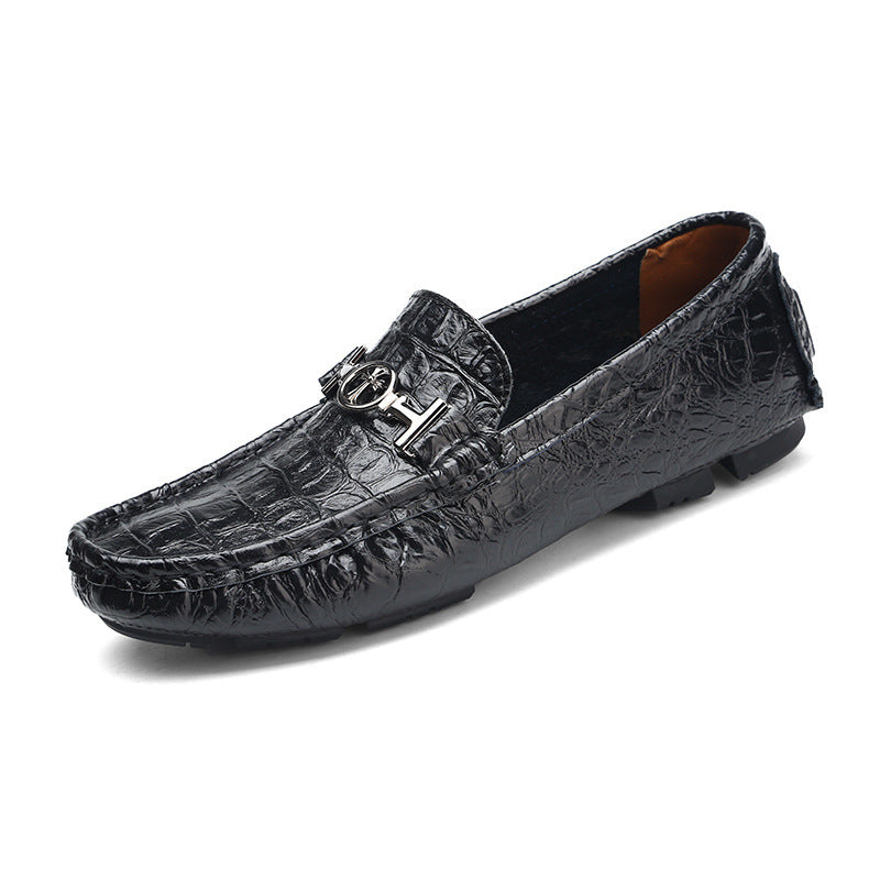 Crocodile Pattern Leather Casual Shoes