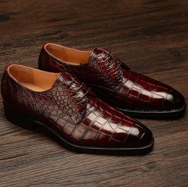Formal Alligator Leather Lace Up Dress Shoes