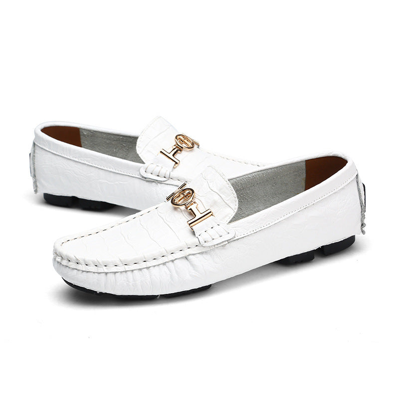 Crocodile Pattern Leather Casual Shoes