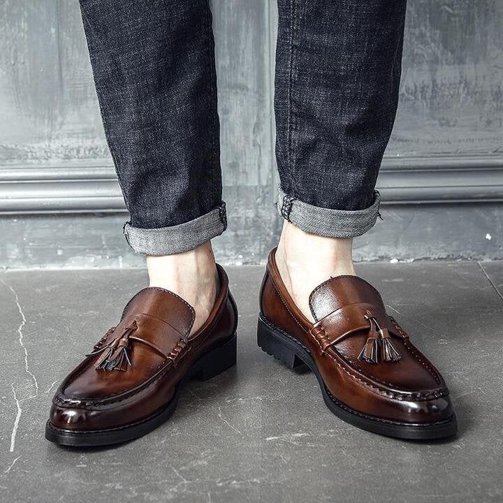 Men Flats Leather Oxfords Formal Shoes