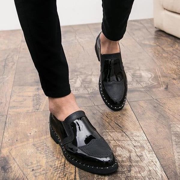 Formal Wedding Men Loafers Patchwork Round Toe