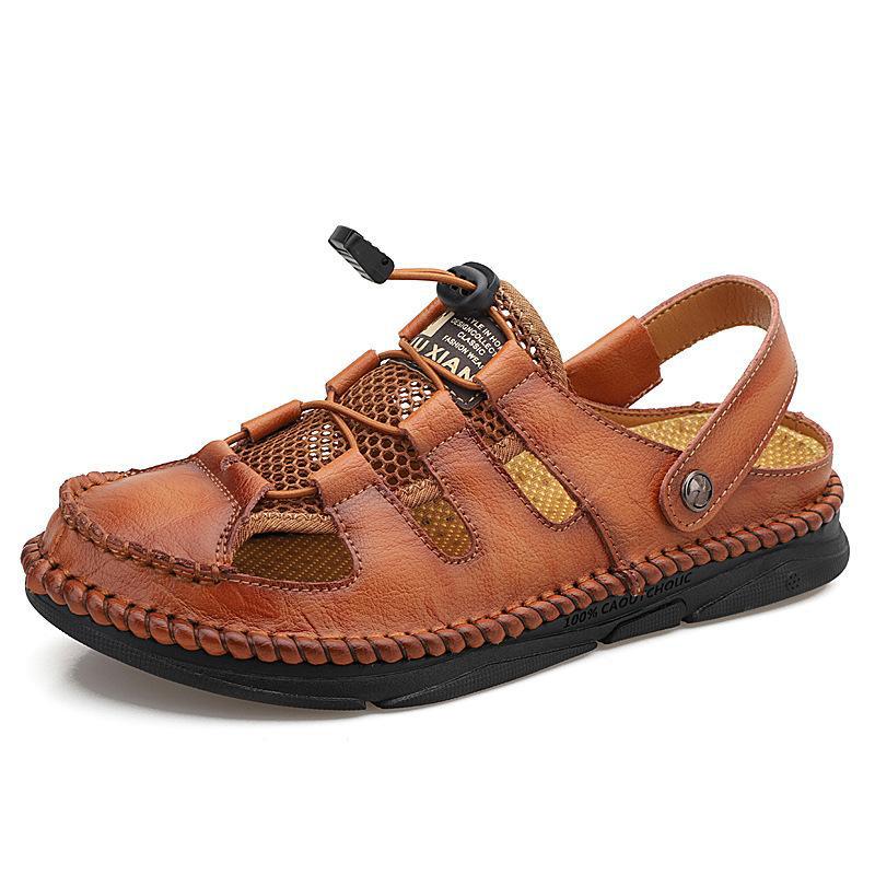 Men'S Summer Cowhide Elastic Outdoor Sandal