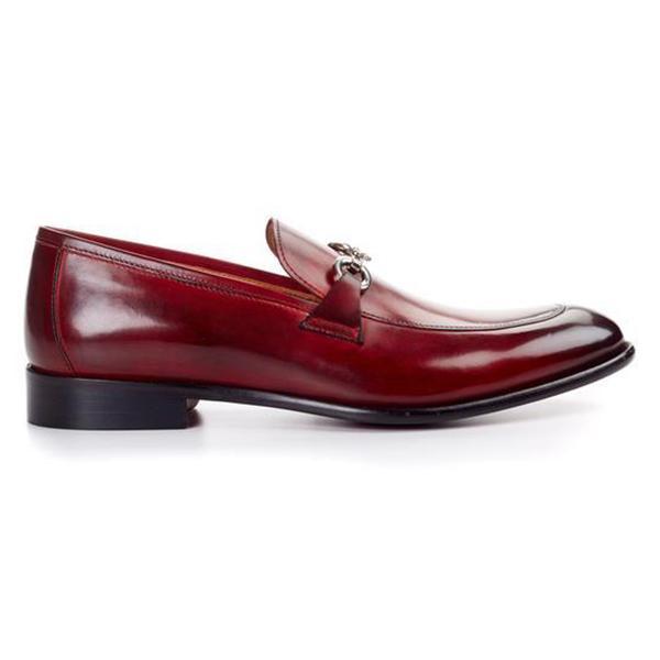 Double Buckle Red Men's Classic Leather Shoes