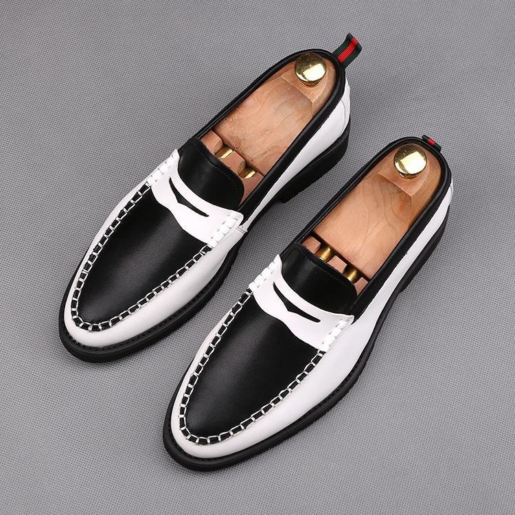 Stitching Slip-On Heightening Shoes