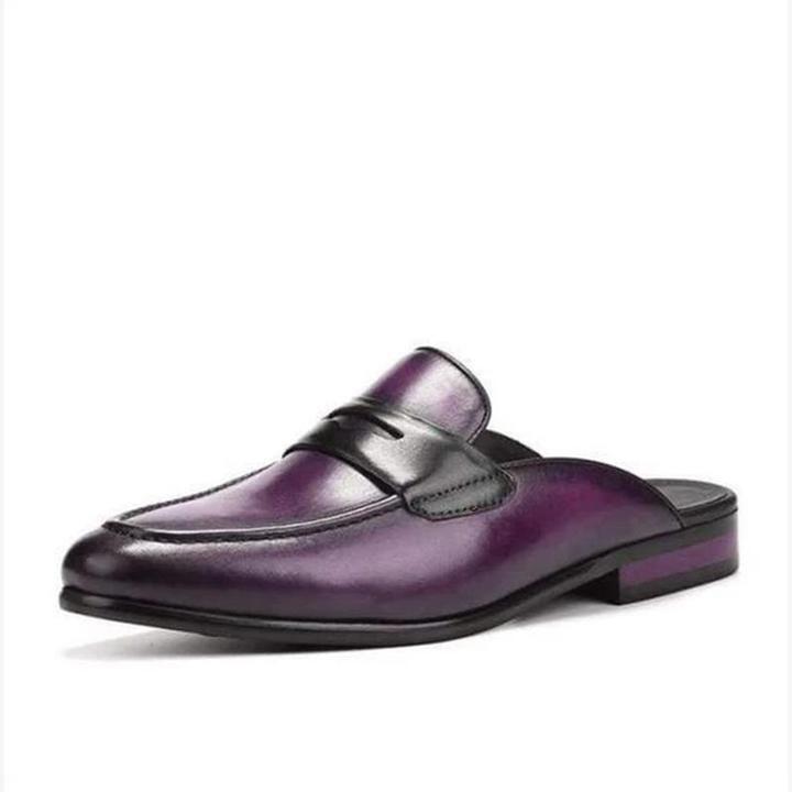 Men's Leather Half Drag British Lazy Shoes