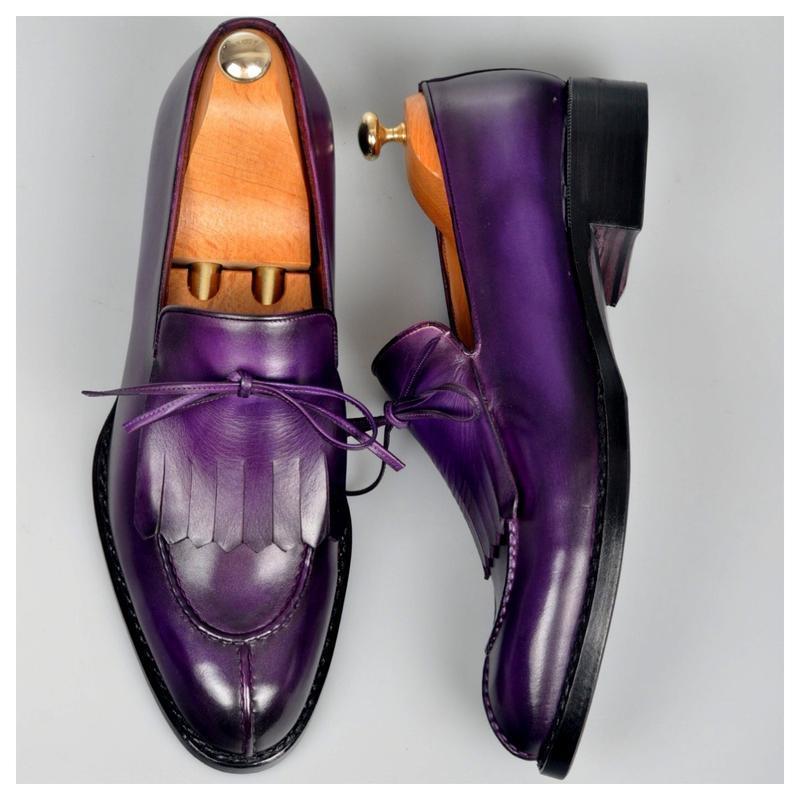 Multicolor Lace-Up Tassel Loafers