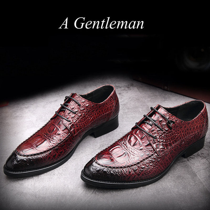 Men's Casual Crocodile Pattern Soft Surface Shoes