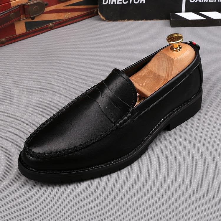 Stitching Slip-On Heightening Shoes