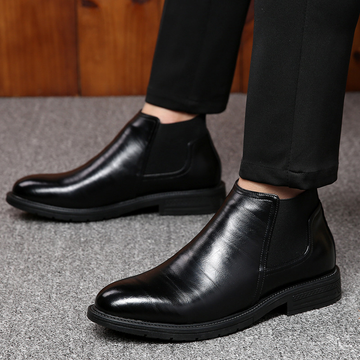 Men's Handmade PU Leather Chelsea Boots