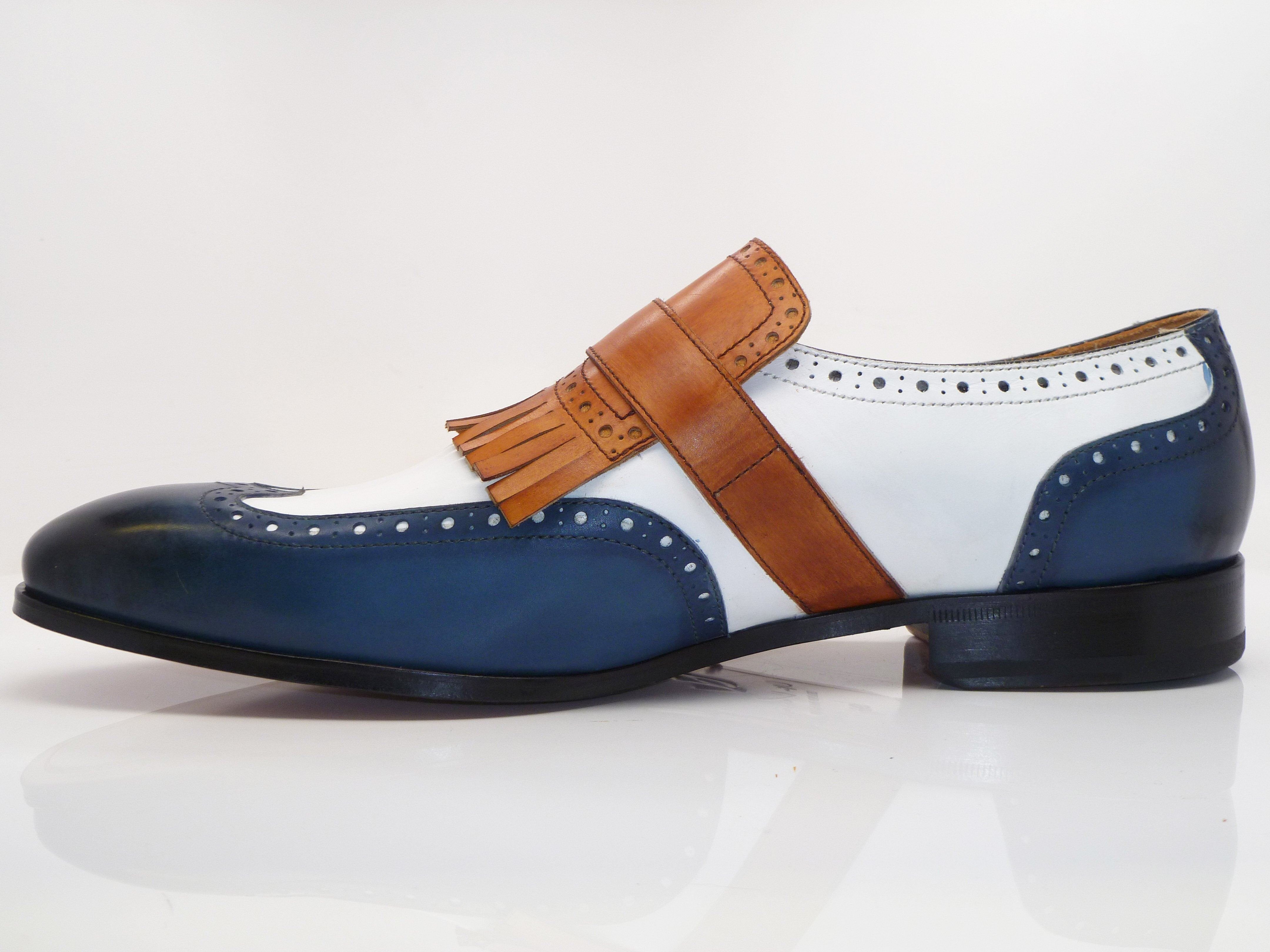 Burnished Calfskin Slip-On Shoe Tri Colored