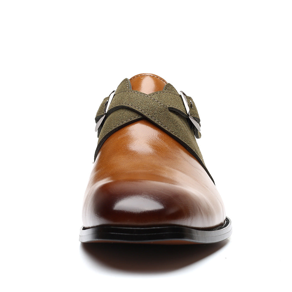 Men's Casual Fashion Color Matching Leather Shoes