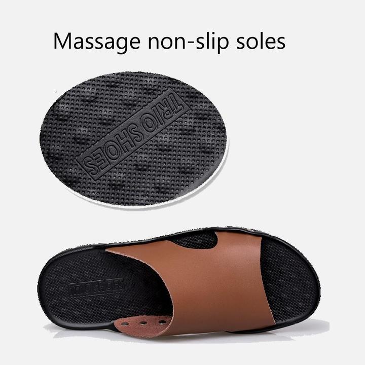 Men's Lightweight Outdoor Leather Slippers