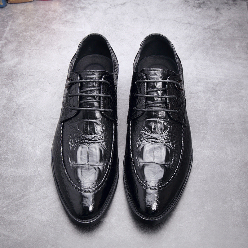 Men's Casual Crocodile Pattern Soft Surface Shoes
