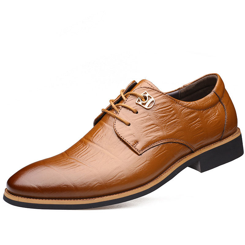 Leather Crocodile Pattern Men's Shoes