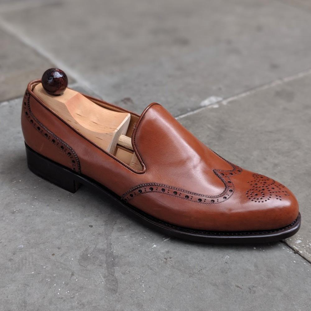 New Handmade Wingtip Loafer