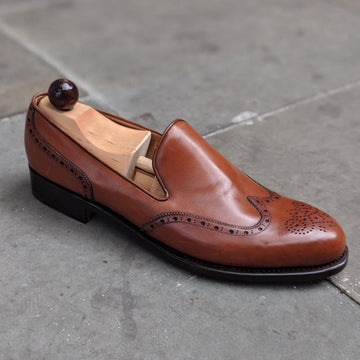 New Handmade Wingtip Loafer