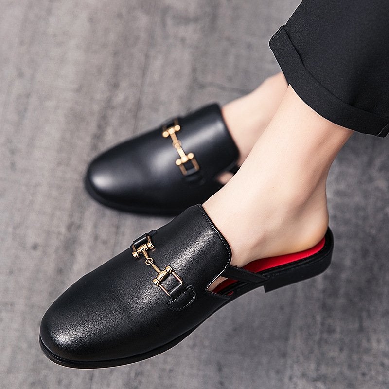 Men's Casual Breathable Semi-drag Leather Shoes