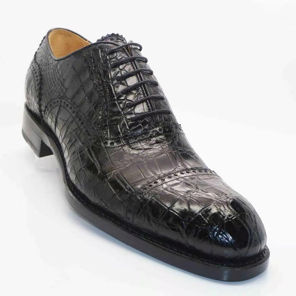 Low-cut Crocodile Print Brogues Shoes