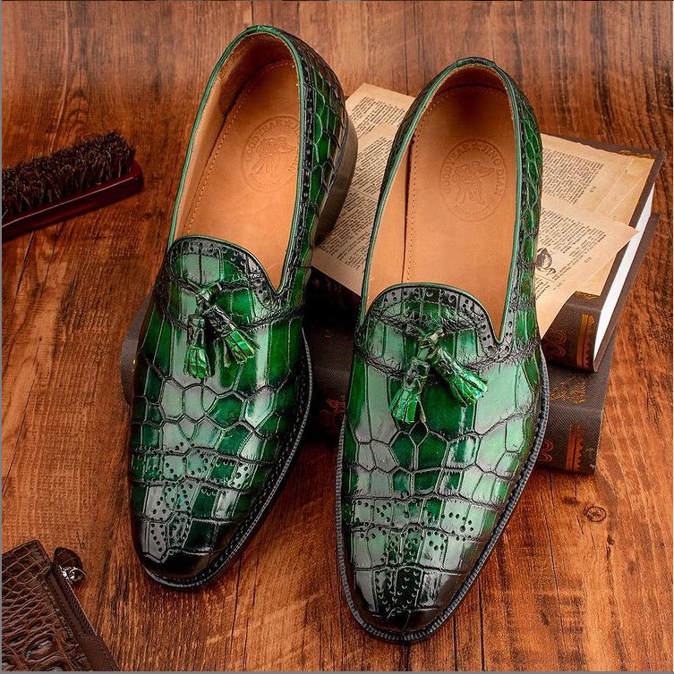 Fashion Men's Crocodile Leather Shoes