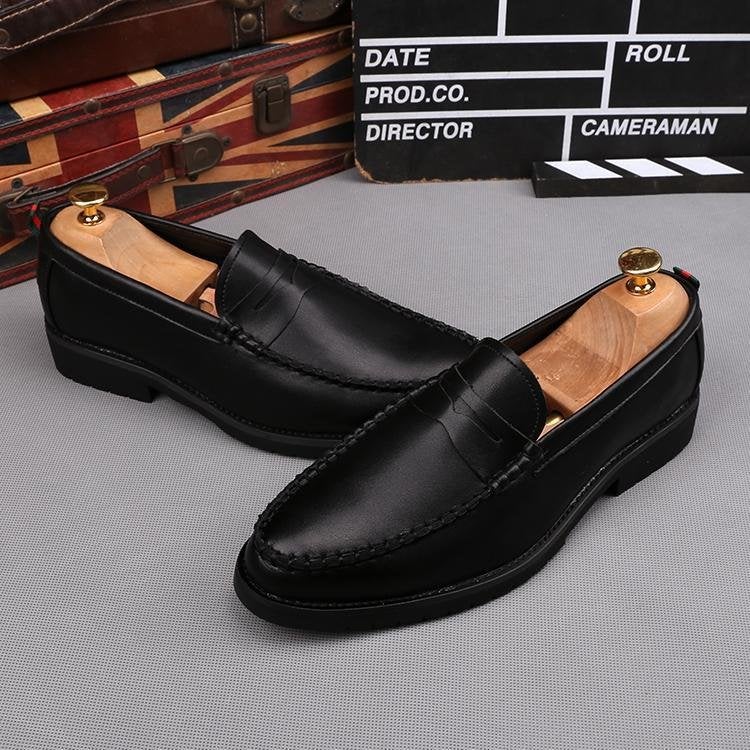 Stitching Slip-On Heightening Shoes