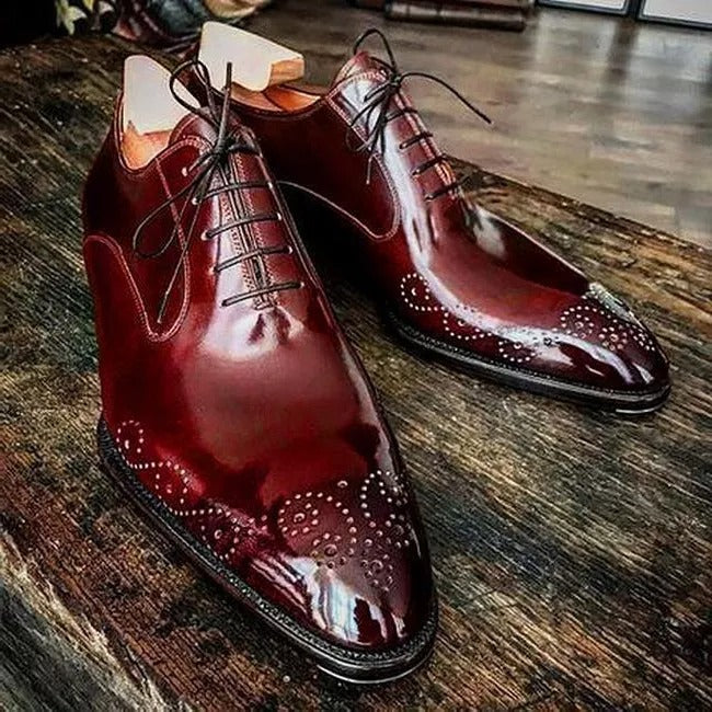 Breathable Brogue Men's Leather Shoes